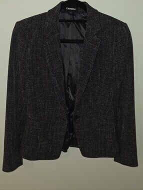 Express Women's Textured Charcoal Blazer